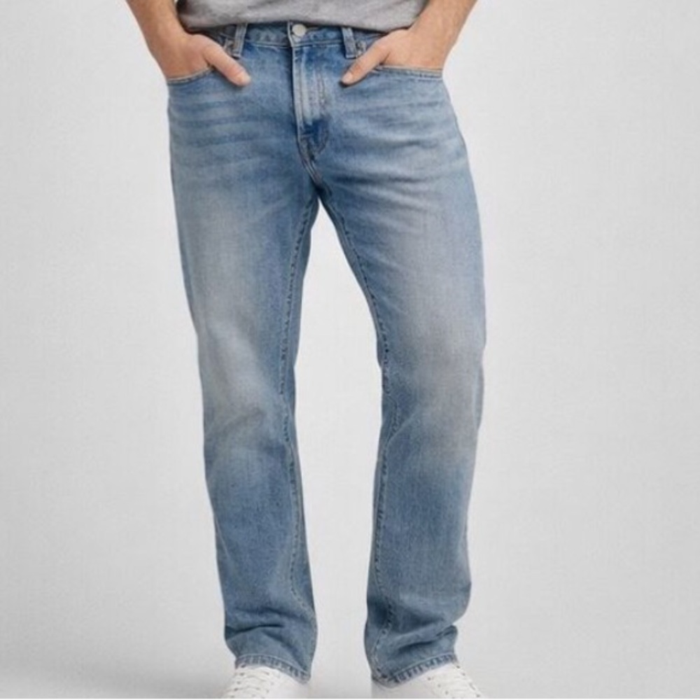 Classic Light Blue Straight Jeans for Men